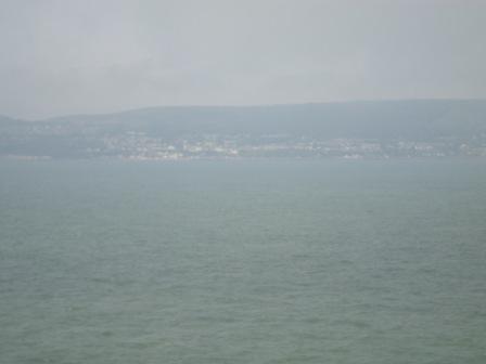 Sailing past Sandown on the Isle of Wight on approach to Portsmouth
