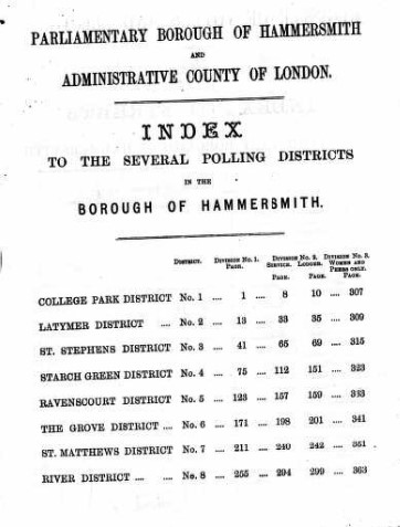 Ancestry Register of Electors 1890 Hammersmith FC3
