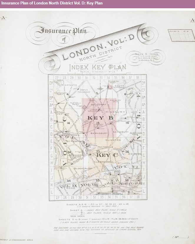 British Library Insurance Plan London North District Vol D Key Plan