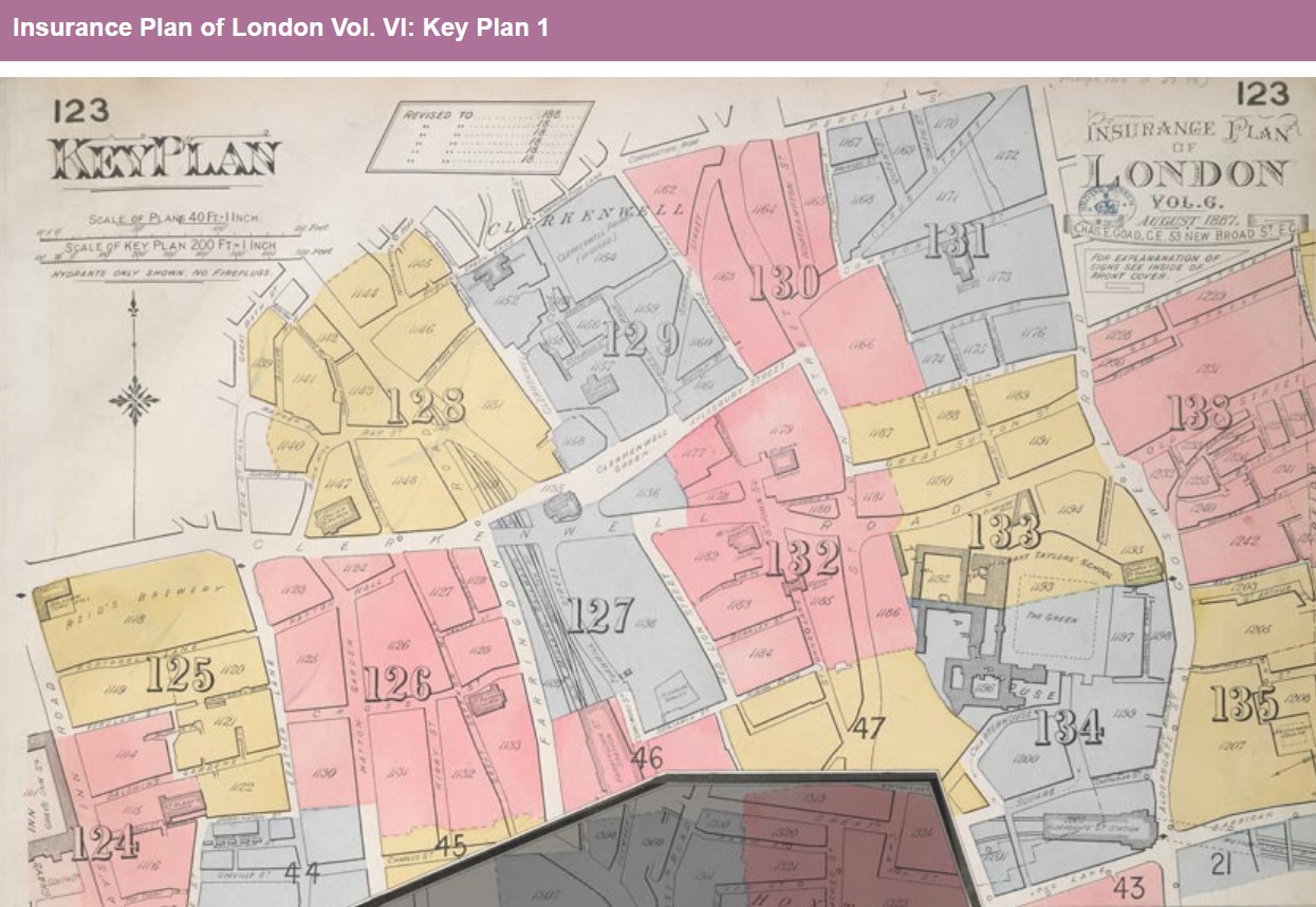 British Library Insurance Plan London Vol. VI Key Plan 1