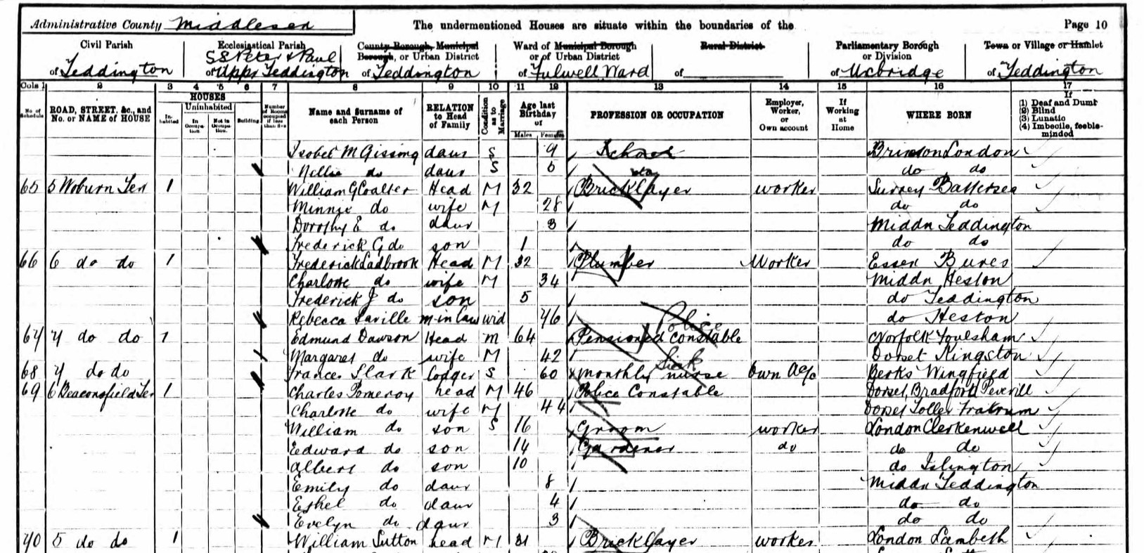 Census 1901 6 Beaconsfield Terrace