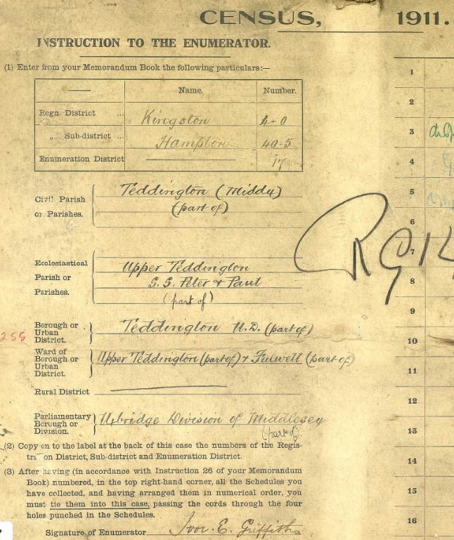 Census 1911 Teddington 17