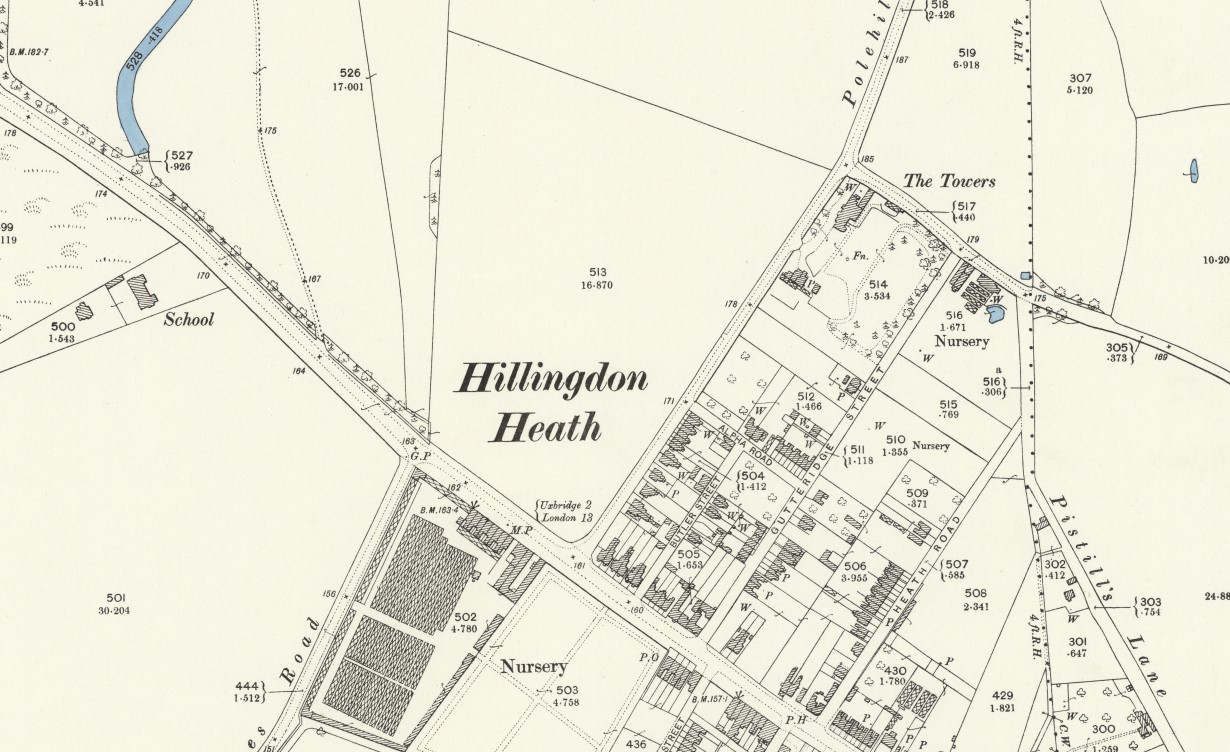 OS 25 Map Hillingdon Heath