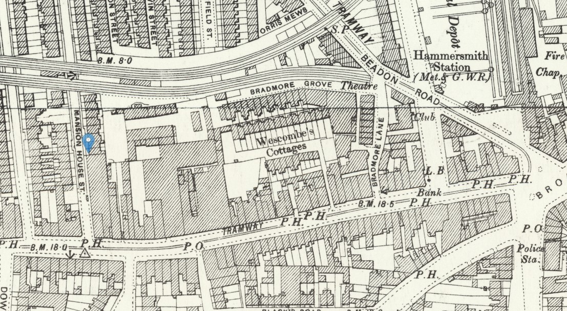 OS 25 Map Mansion House St Hammersmith