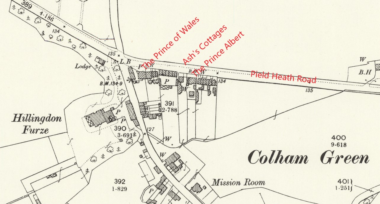 OS 25 Map Pield Heath Road Colham Green