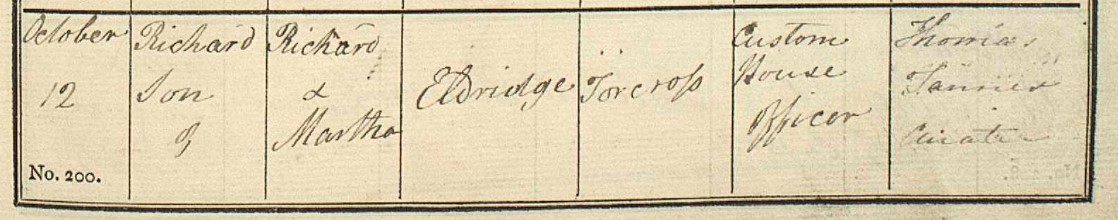 Baptised Richard Eldridge 12 Oct 1817