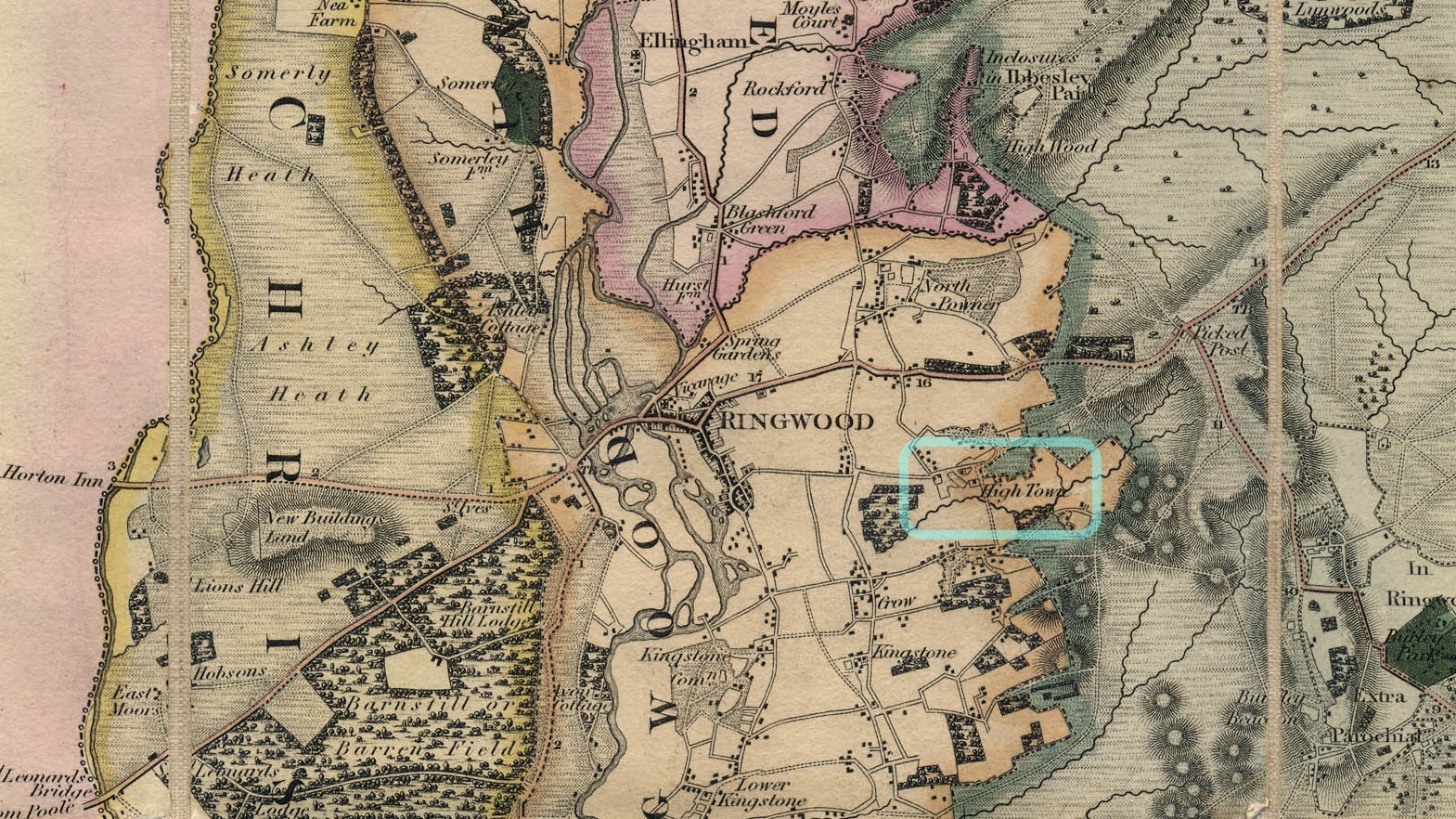 Hightown Hampshire Greenwood 1826