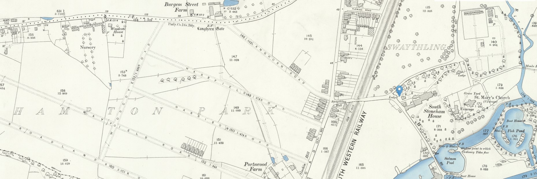 OS Map 25 South Stoneham House