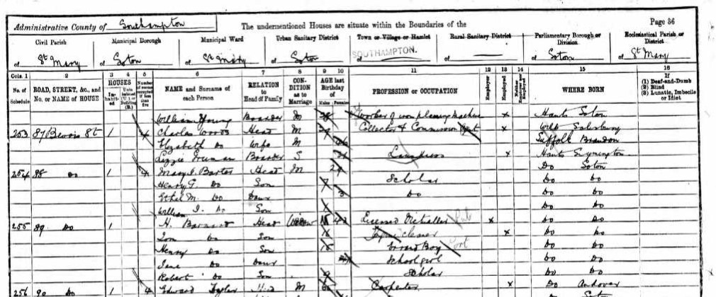 Census 1891 89 Grove Street