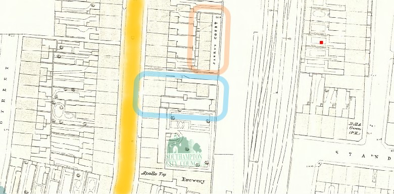 OS Map 1870 Southampton 89 90 Grove Street