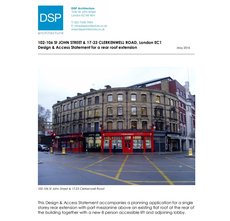 Planning aplication for 104 St John Street