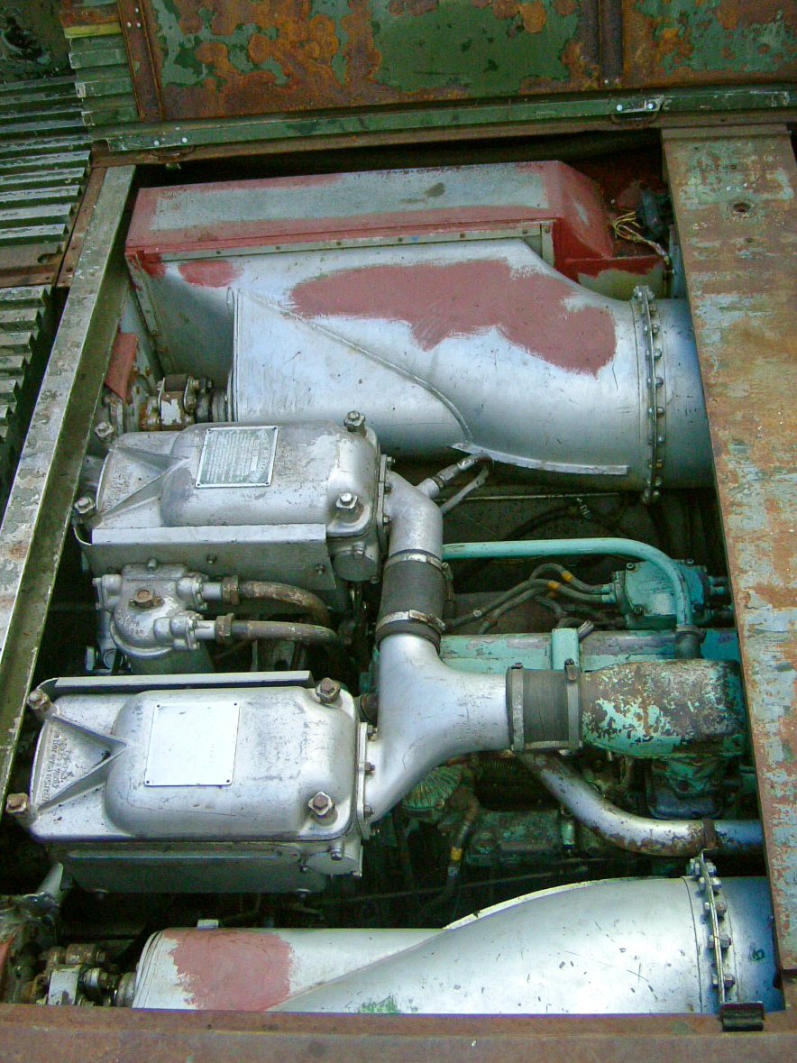 Part of the engine and water jets