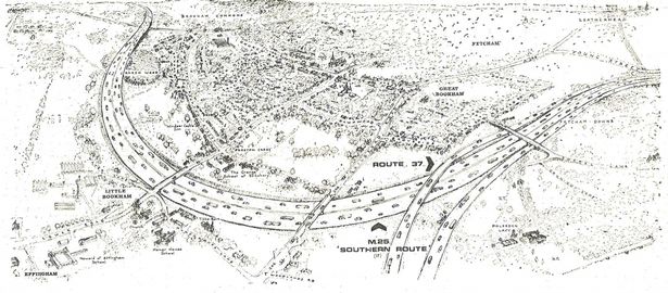 Sketch of alternative M25 route