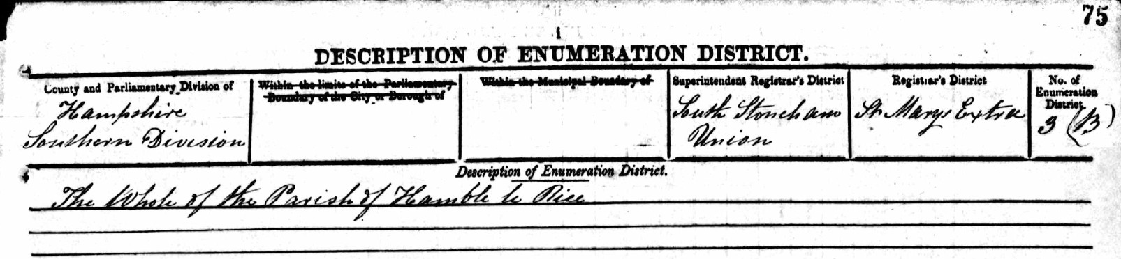Census 1851 E Notes 1 Hamble le Rice D3b