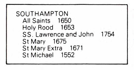 County Parish map Hampshire Southampton List