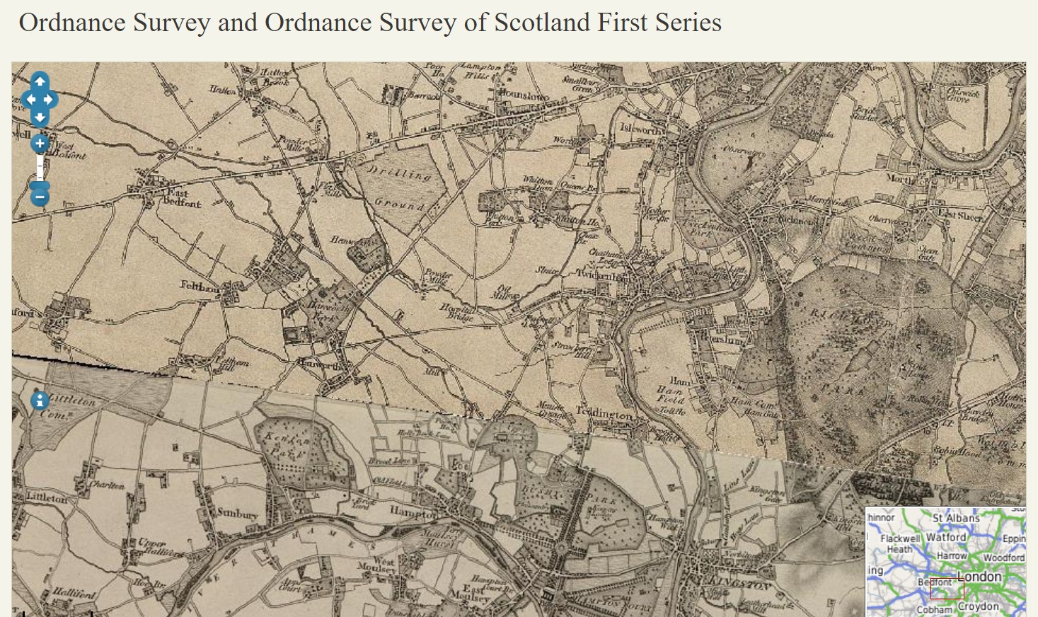 OS First Series Hampton to Houndslow