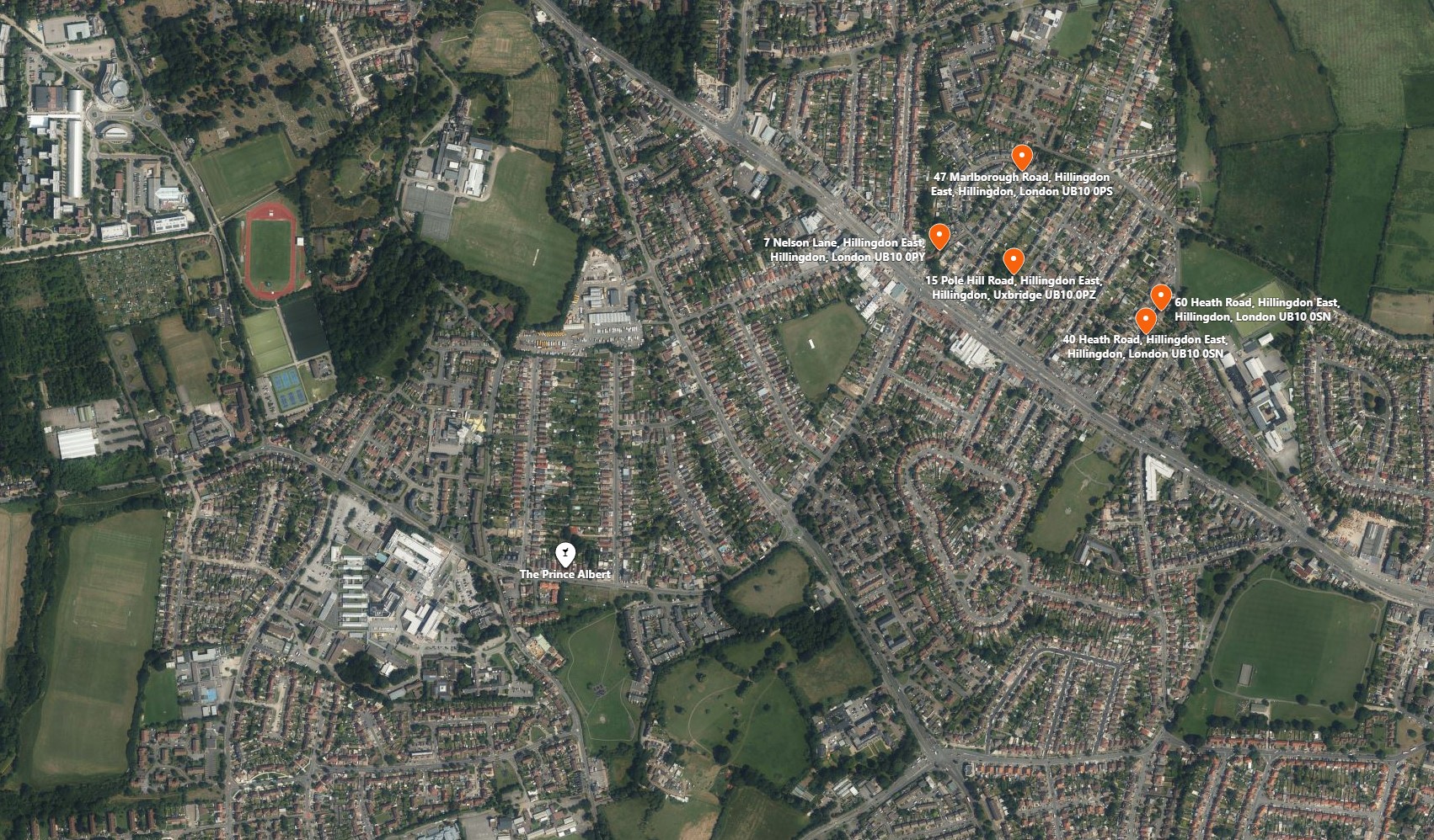 Bing Maps Hillingdon Aerial