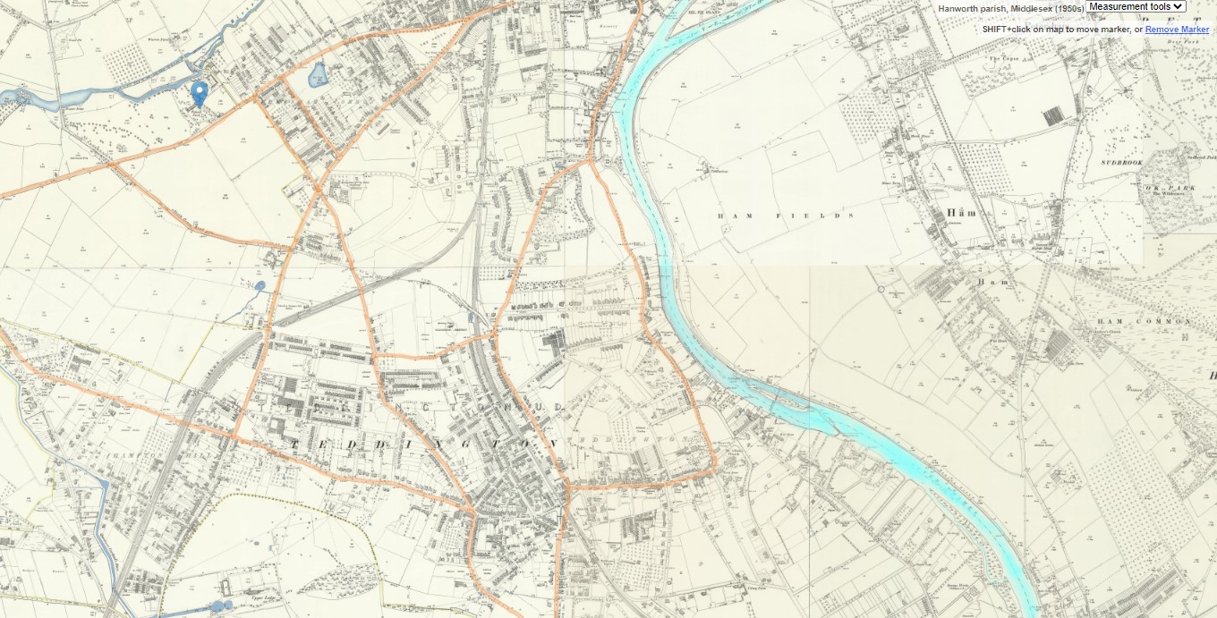 OS 25 Map Teddington