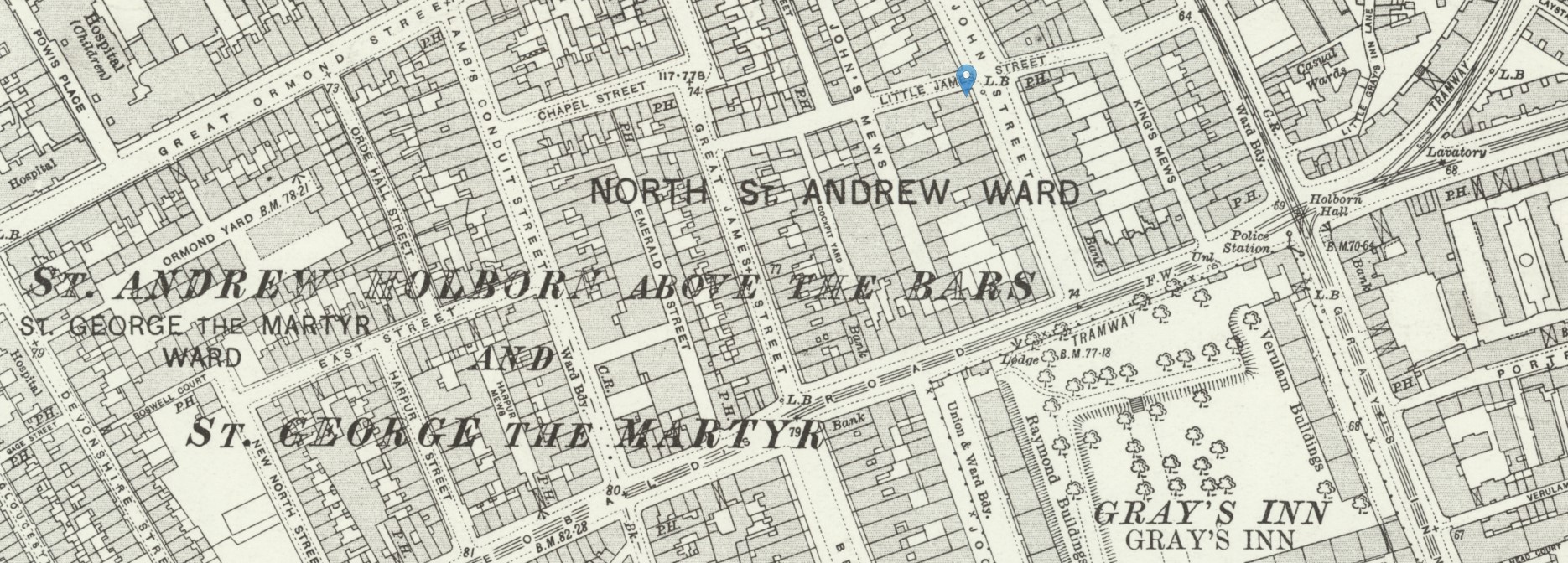 OS Map John St Holborn