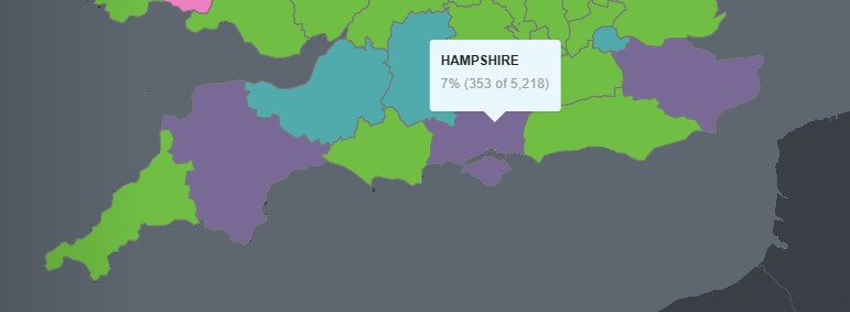 Ancestry Penny UK Hampshire distribution