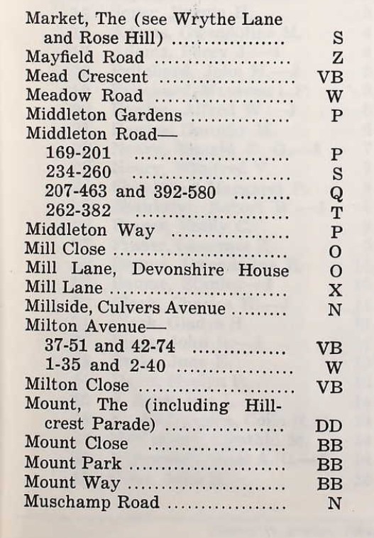 Ancestry Register of Electors 1969 Carshalton 1 Street Index M