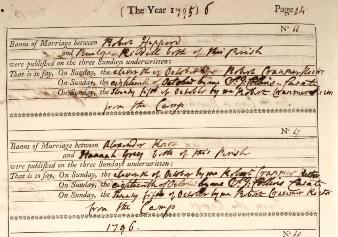 Banns From the Camp C Nursling