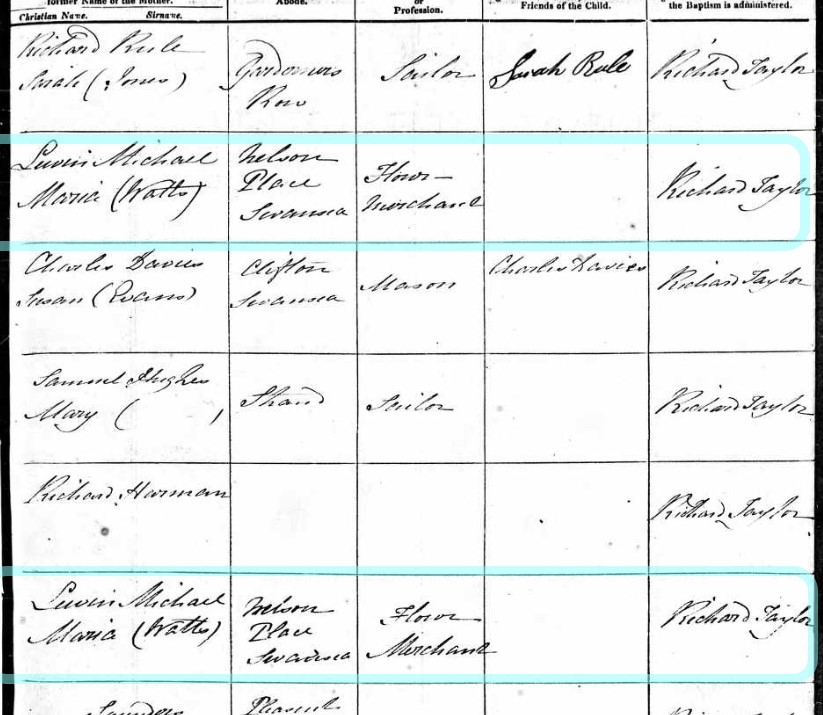 Baptised John and David Michael 7 May 1834 25 Dec 1834 B