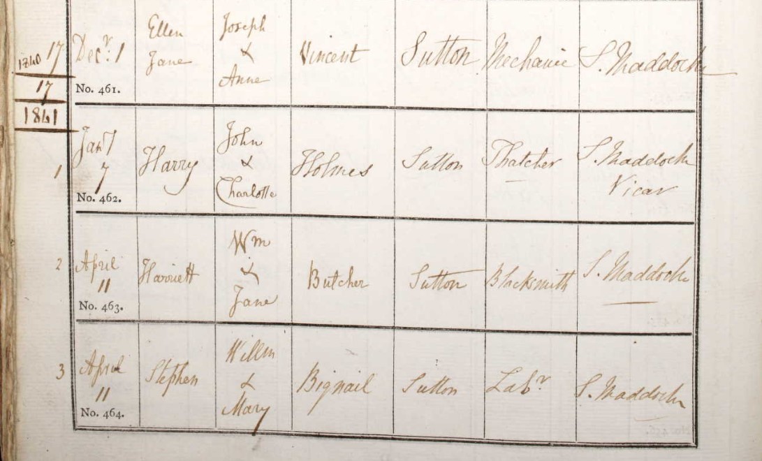 Baptised Stephen Bignail 11 April 1841