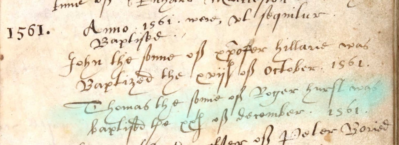Baptised Thomas Hurst 20 Dec 1561 Abbotts Ann