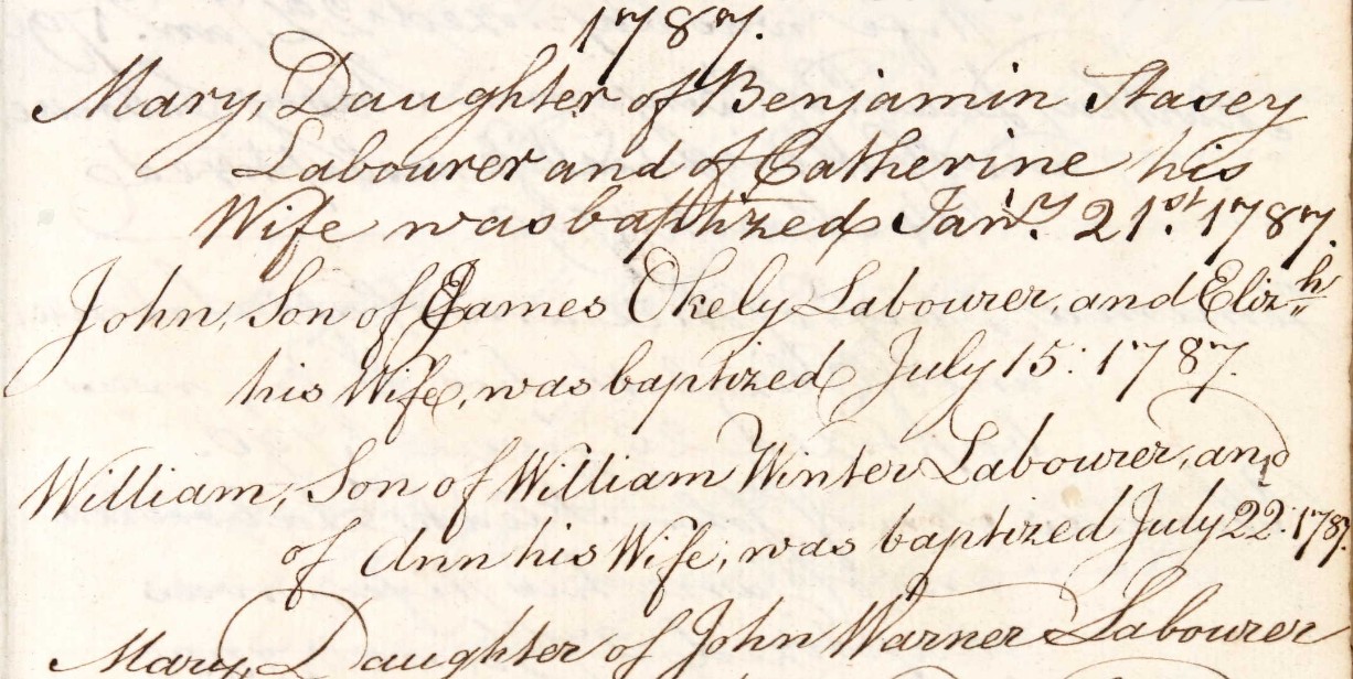 Baptised William Winter Priors Dean 22 July 1787