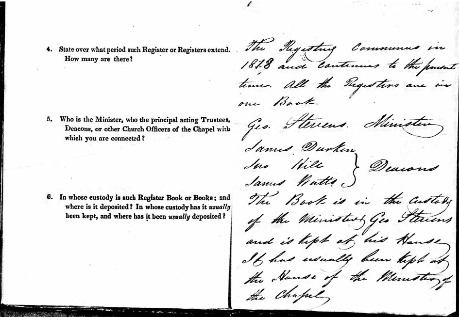 Baptisms Register Meeting House Totton Hampshire CL B