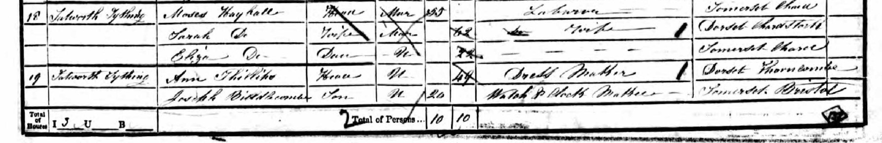 Census 1851 Chard Ann Phillips