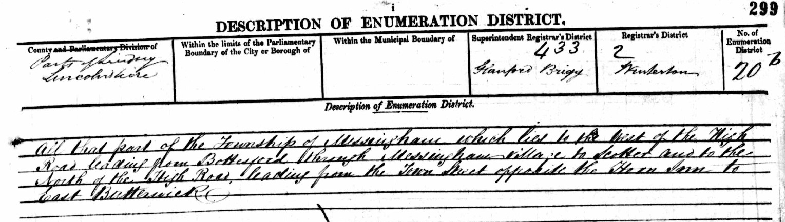 Census 1851 Messingham 20A page 1