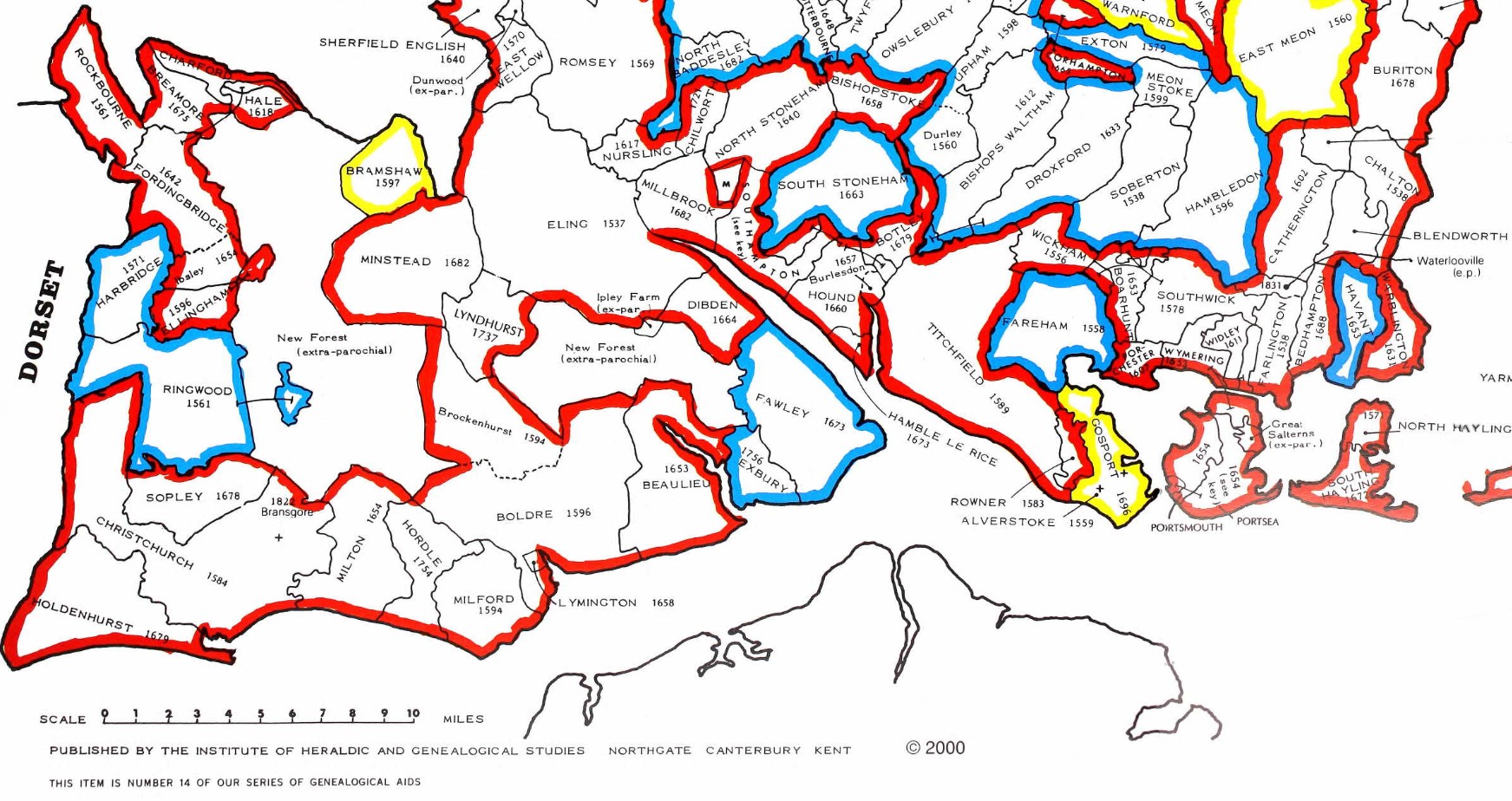 County Parish map Hampshire 3
