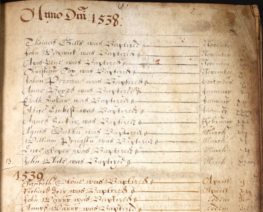Eling Register Book 1537 to 1674 A P3