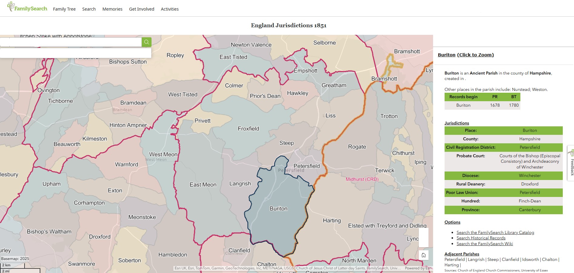 England Jurisdictions 1851 Buriton 1