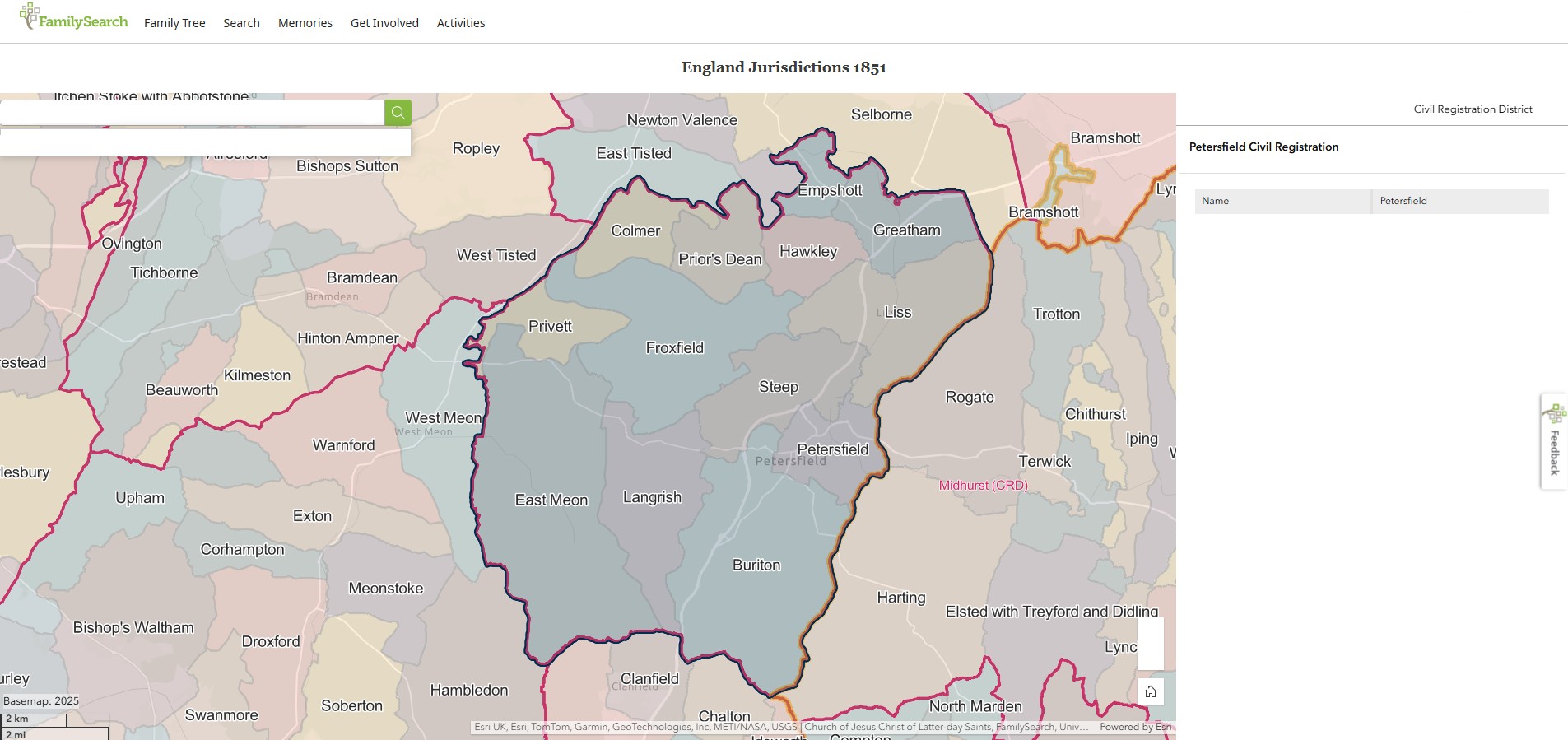 England Jurisdictions 1851 CRD Petersfield 1
