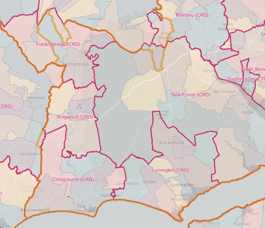 England Jurisdictions 1851 CRD SCE Hampshire South West