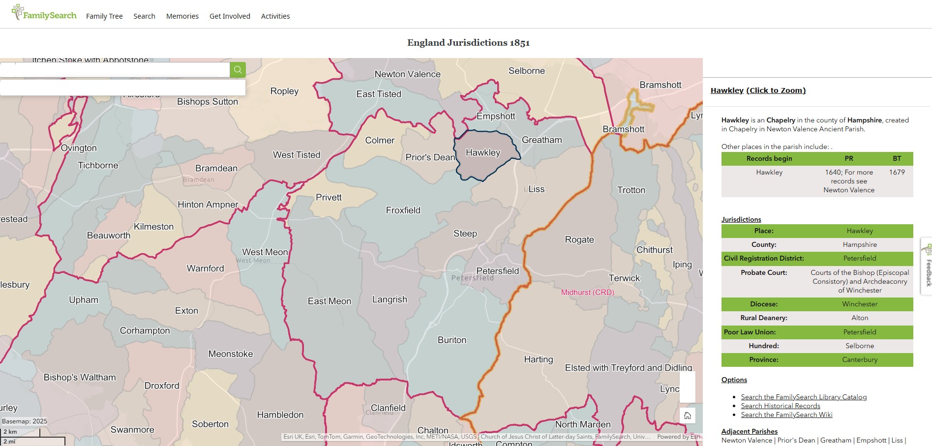 England Jurisdictions 1851 Hawkley 1