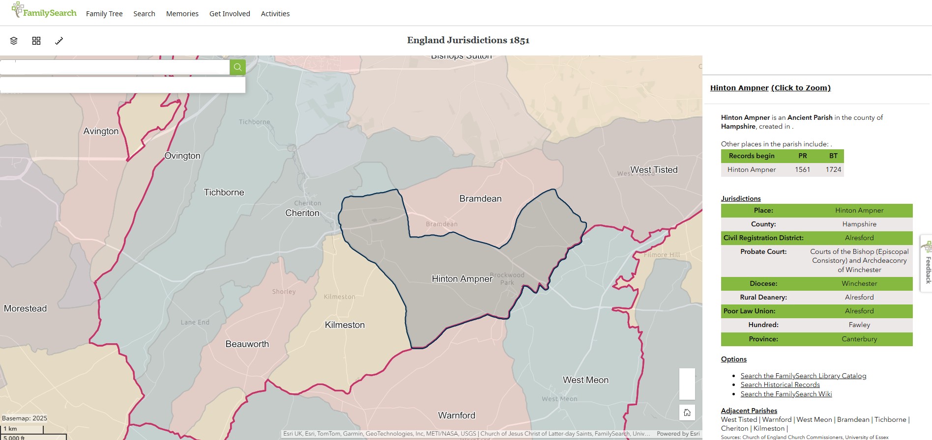 England Jurisdictions 1851 Hinton Ampner 1