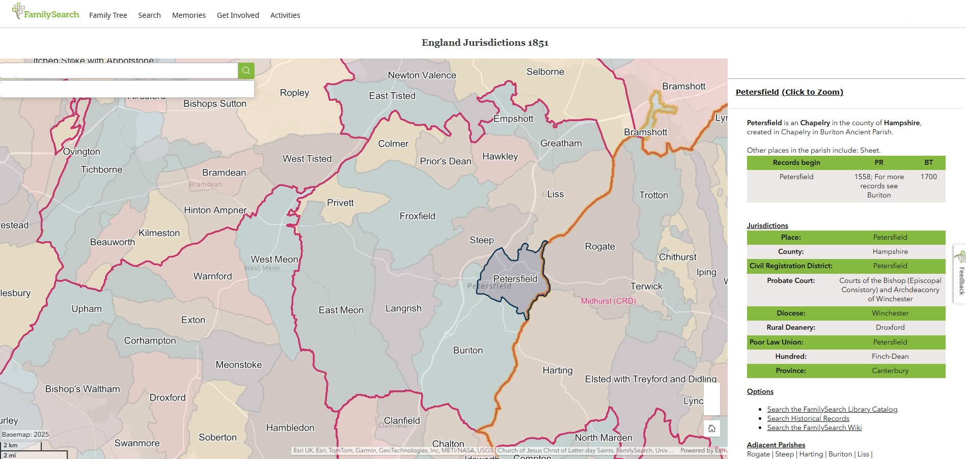 England Jurisdictions 1851 Petersfield 1