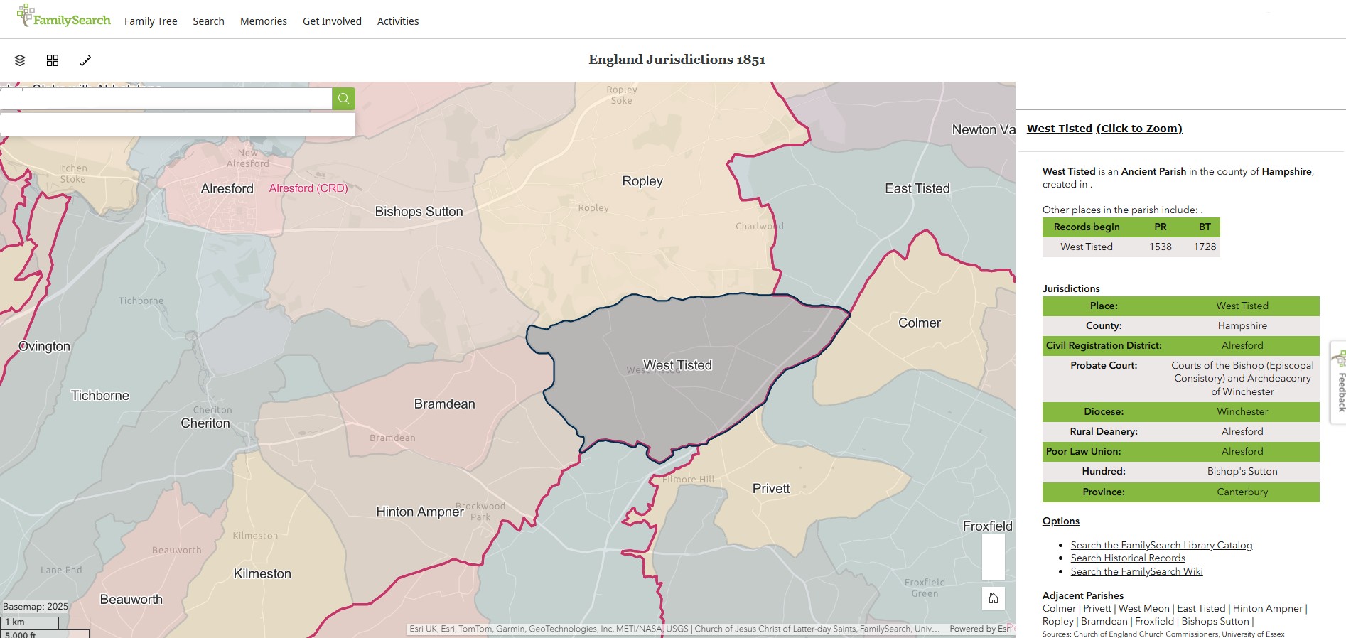 England Jurisdictions 1851 West Tisted 1