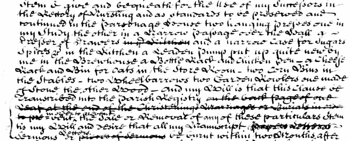 Extract of Will of Robert Bourne 1744