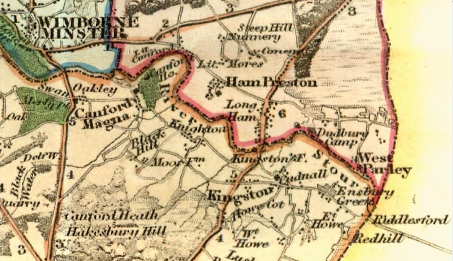 Greenwood Atlas CD Dorset South East Canford Magna Kingston and Hampreston