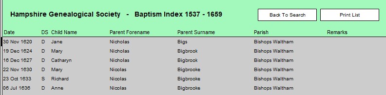 HGS Bap 1537 1659 Big Nic Bishops Waltham