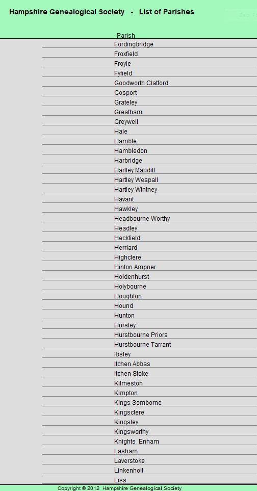 HGS Bap 1660 1751 Parishes List 3