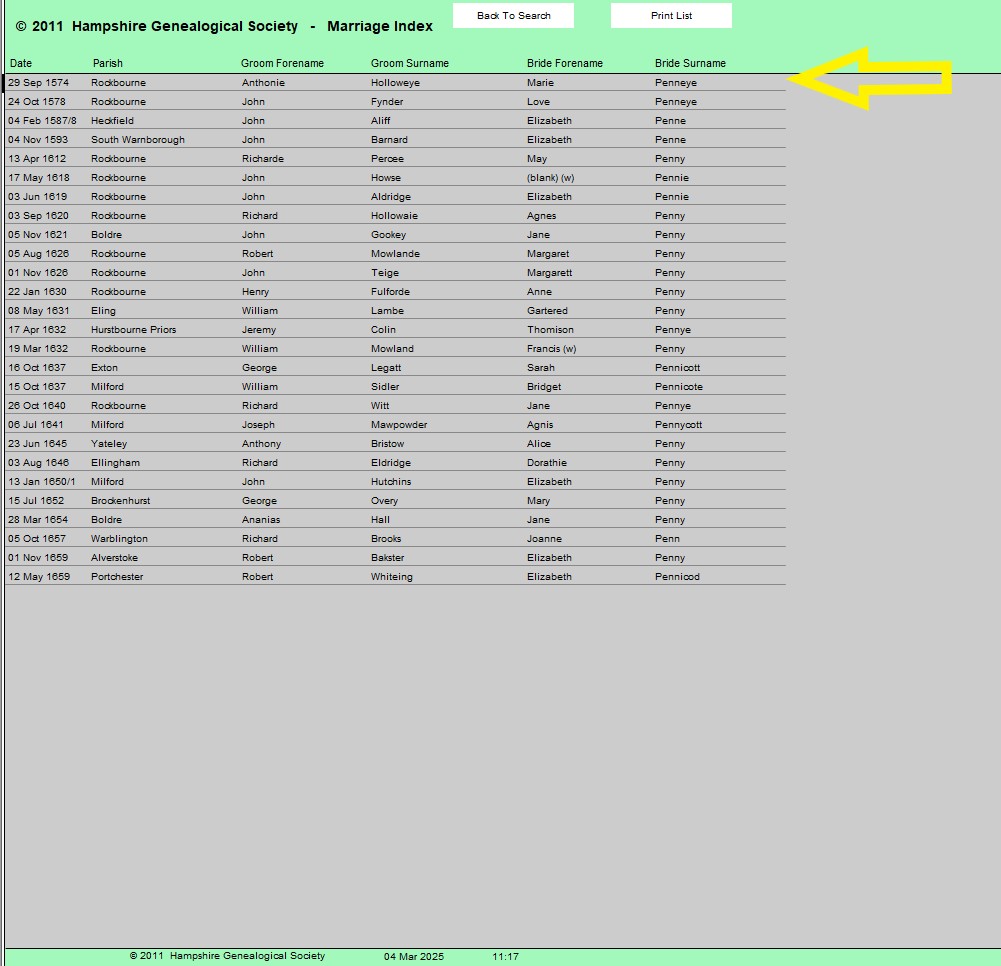 HGS Mar 1538 1660 B Penn All Arrow