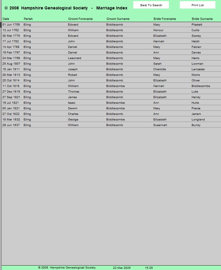 HGS Mar 1754 1837 G Biddle Eling