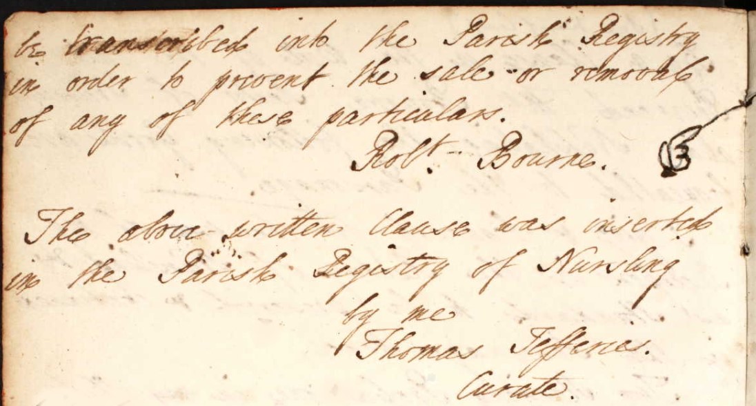 Nursling Register Book 1736 to 1797 Flyleaf 09 Will