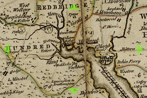 Nursling old Map Kitchin 1751